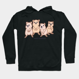 Cute Kawaii Happy Baby Quokka Drawing Hoodie